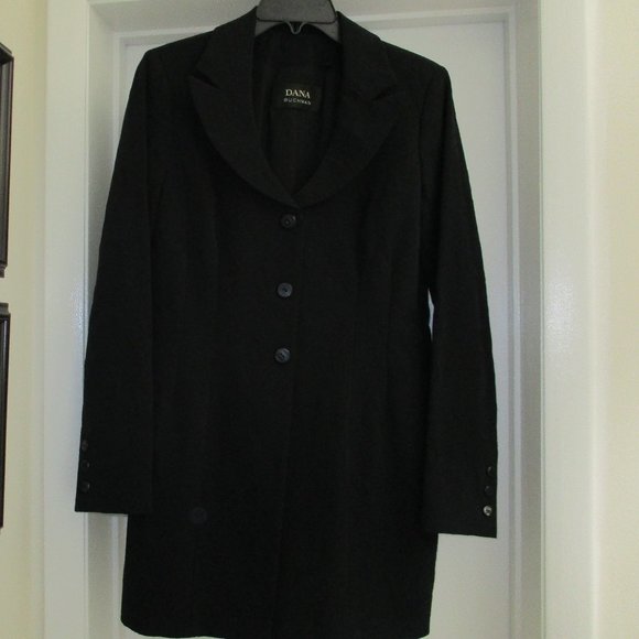 Dana Buchman Black Lined Coat - Size 4 - Picture 7 of 13